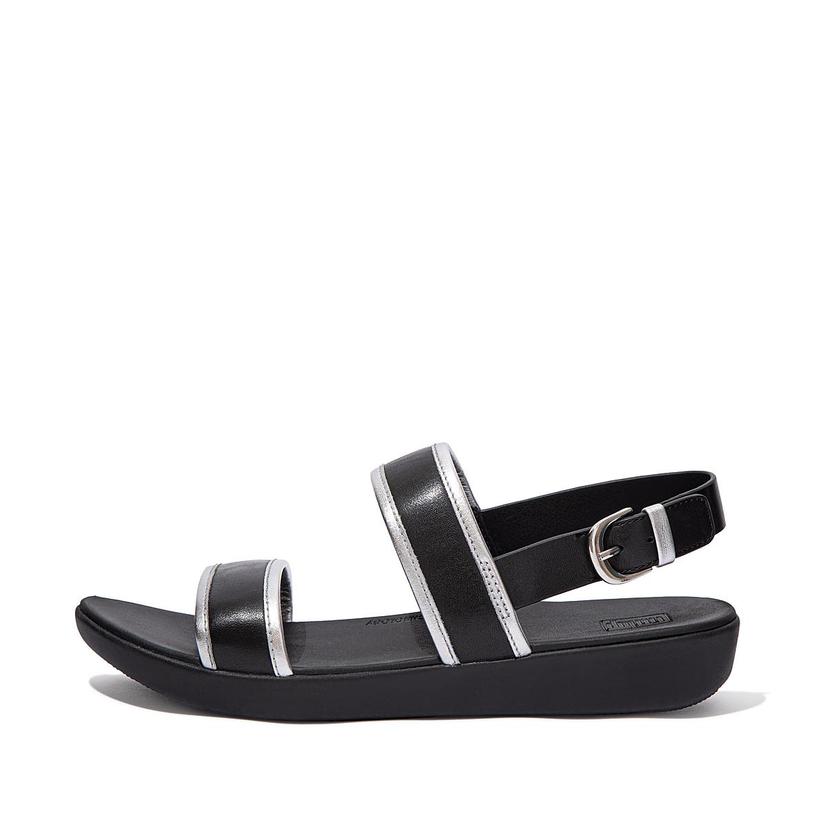 Fitflop BARRA Metallic Back-Strap Sandalen Dames Zwart | WKY903645