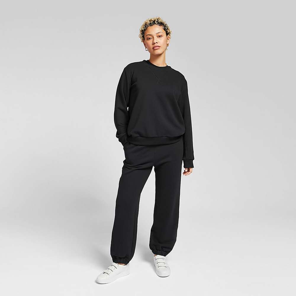 Fitflop BASIC THREADS Crew Sweatshirt Dames Zwart | PWE835210