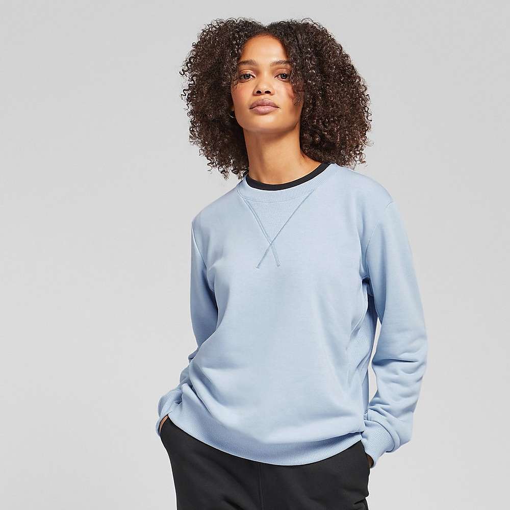 Fitflop BASIC THREADS Crew Sweatshirt Dames Blauw | XGJ582693