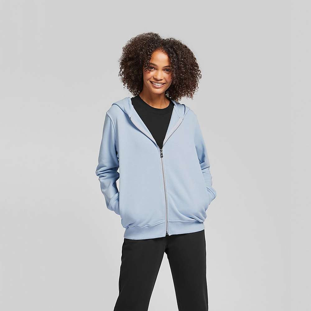 Fitflop BASIC THREADS Full Zip Hoodie Dames Blauw | KTR613580