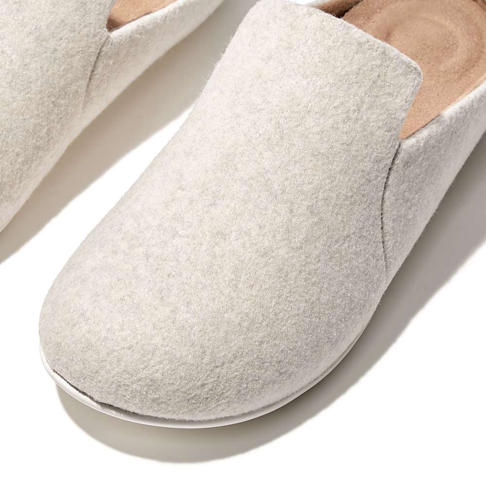 Fitflop CHRISSIE II Haus Felt Slippers Dames Wit | ALU078263