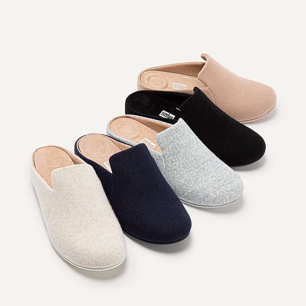 Fitflop CHRISSIE II Haus Felt Slippers Dames Wit | ALU078263