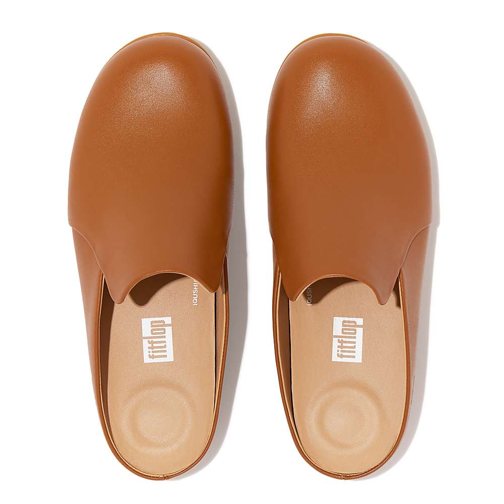 Fitflop CHRISSIE II Haus Leather Slippers Dames Lichtbruin | FKW396708