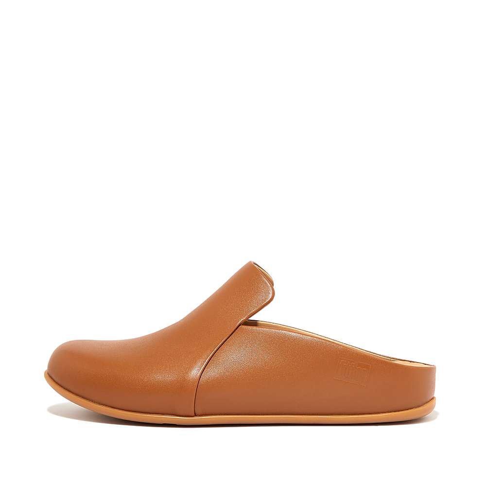 Fitflop CHRISSIE II Haus Leather Slippers Dames Lichtbruin | FKW396708