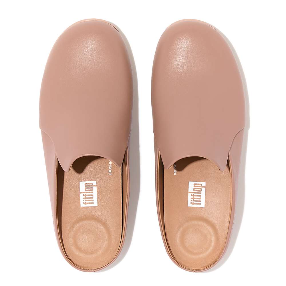 Fitflop CHRISSIE II Haus Leather Slippers Dames Roze | FUD349125