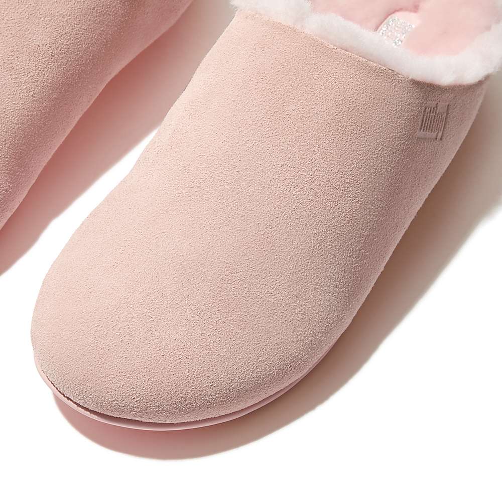 Fitflop CHRISSIE Shearling-Lined Suede Slippers Dames Roze | NQA058769