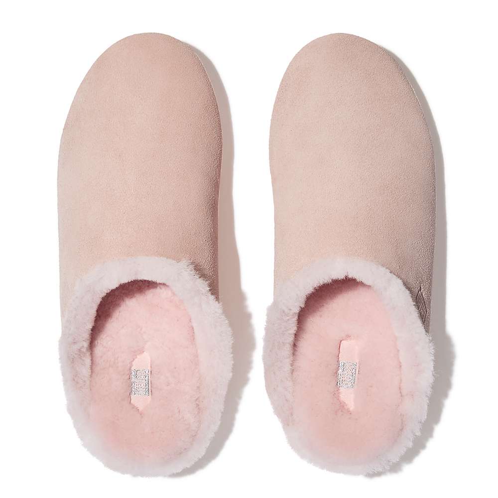 Fitflop CHRISSIE Shearling-Lined Suede Slippers Dames Roze | NQA058769