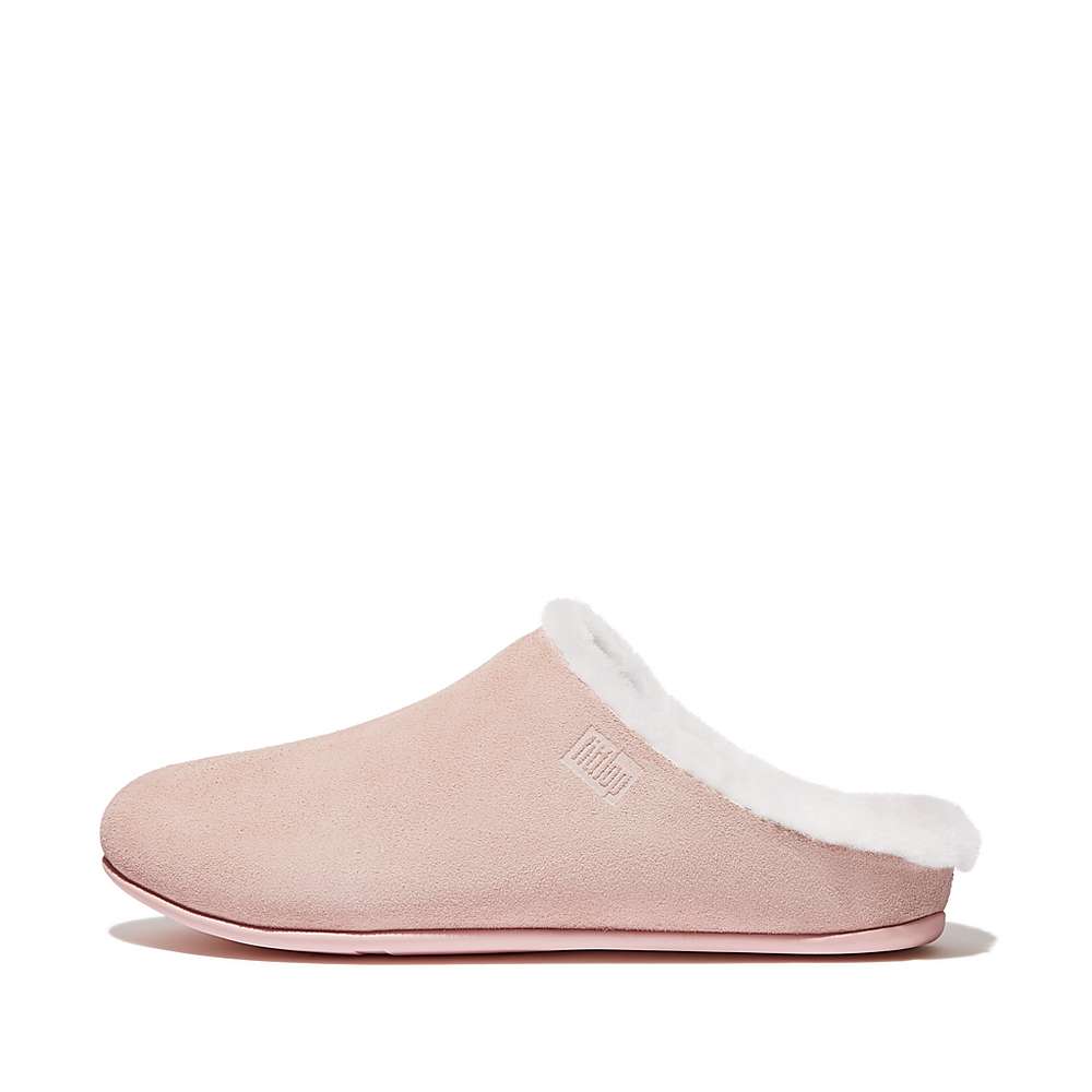 Fitflop CHRISSIE Shearling-Lined Suede Slippers Dames Roze | NQA058769