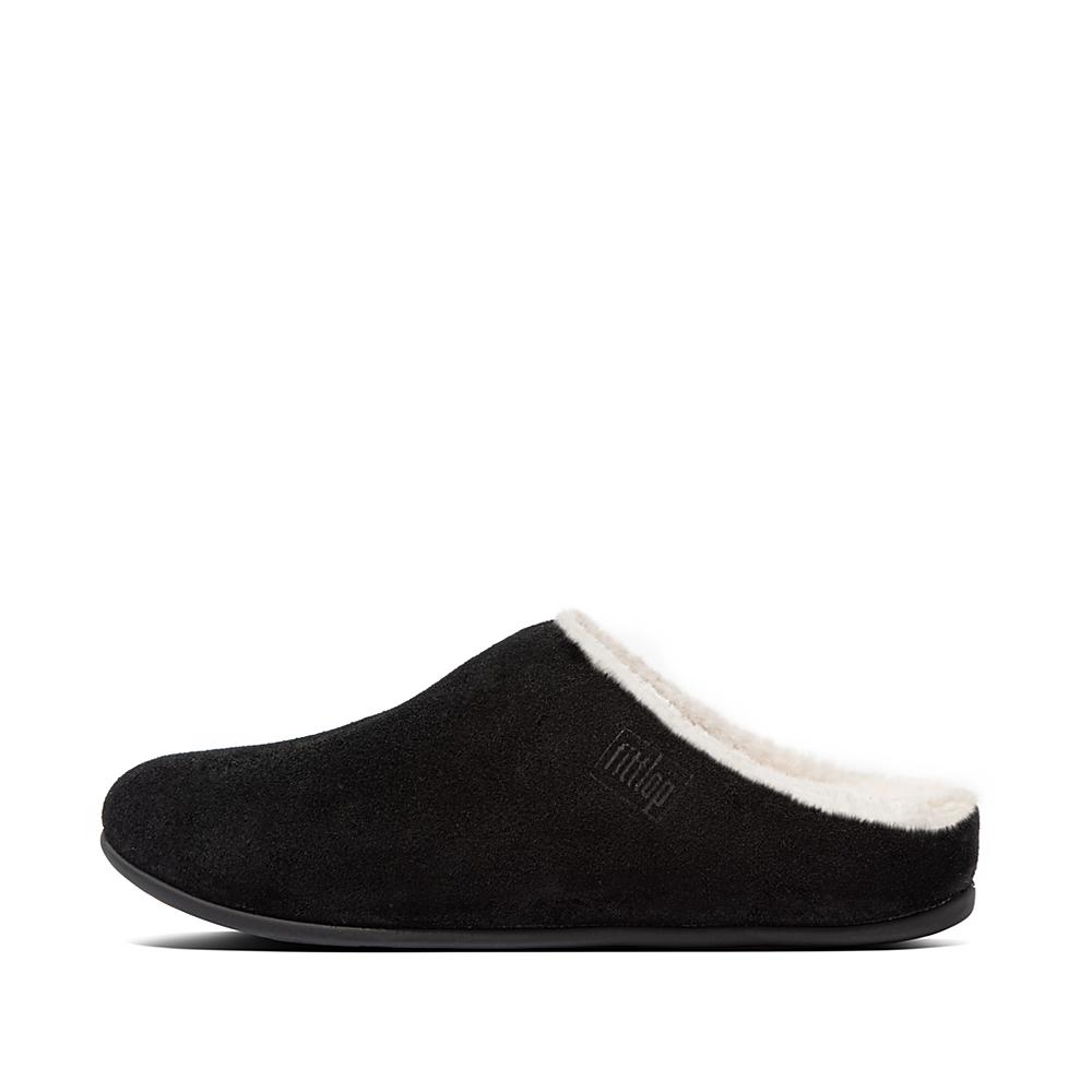 Fitflop CHRISSIE Shearling Suede Slippers Dames Zwart | VIE594082