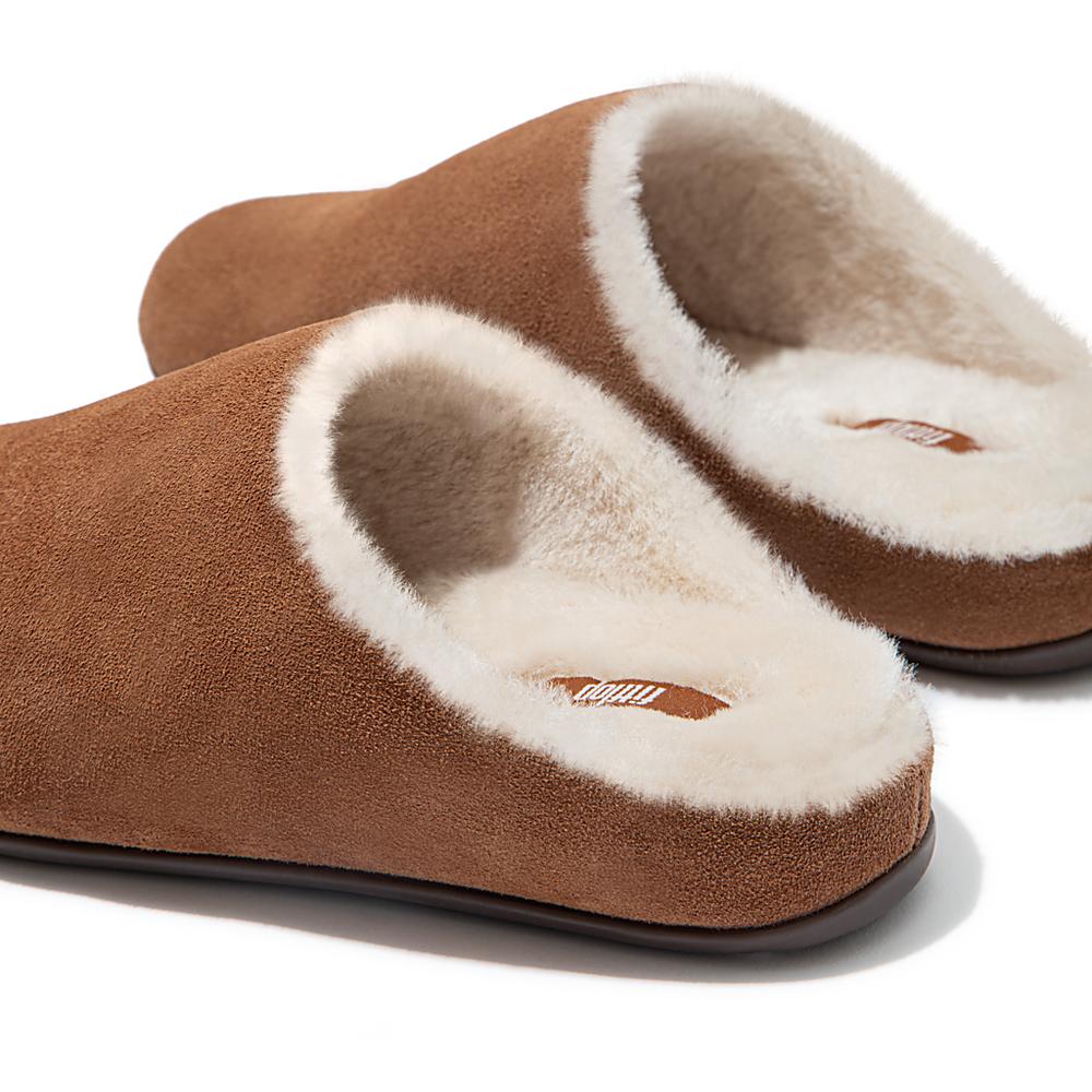 Fitflop CHRISSIE Shearling Suede Slippers Dames Bruin | XVQ562407