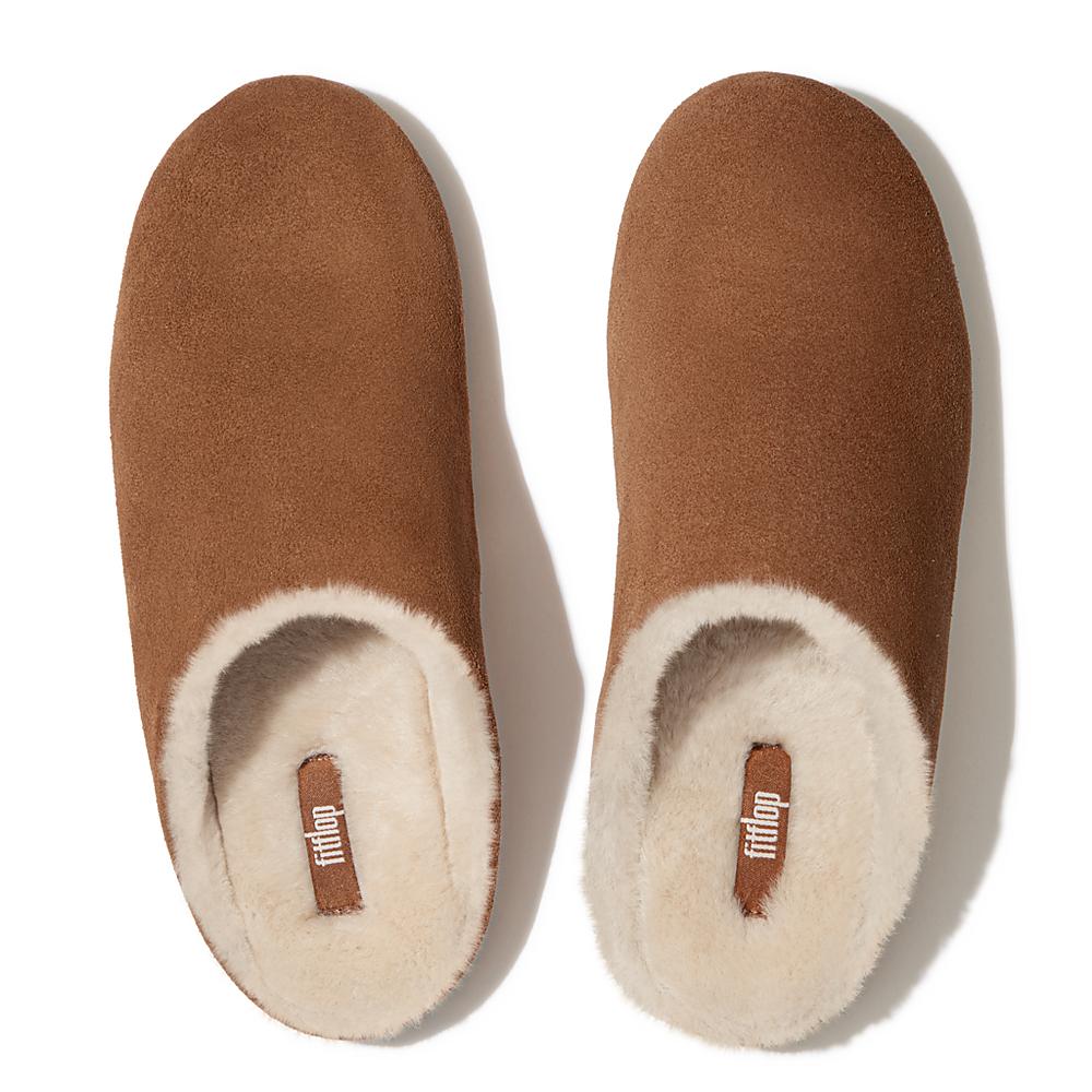 Fitflop CHRISSIE Shearling Suede Slippers Dames Bruin | XVQ562407