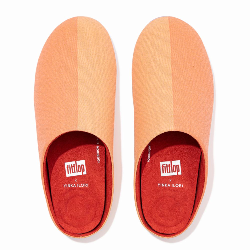 Fitflop CHRISSIE X Yinka Ilori Canvas Slippers Dames Abrikoos Oranje | GNS318572