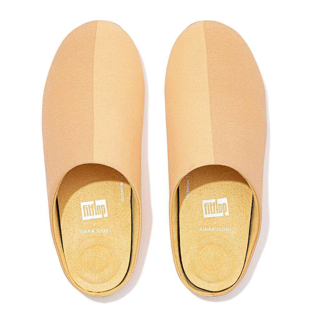 Fitflop CHRISSIE X Yinka Ilori Canvas Slippers Dames Geel Oranje | GRO218469