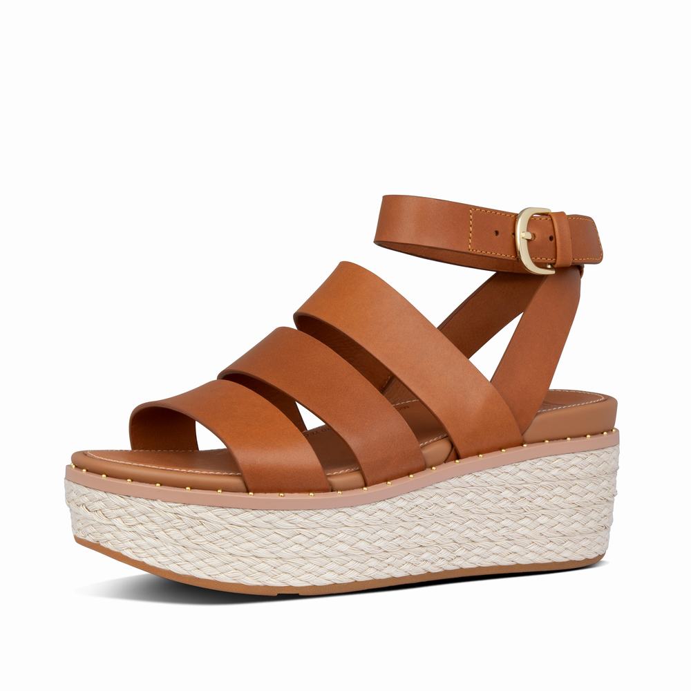 Fitflop ELOISE Espadrille Sleehak Sandalen Dames Lichtbruin | EIO538270