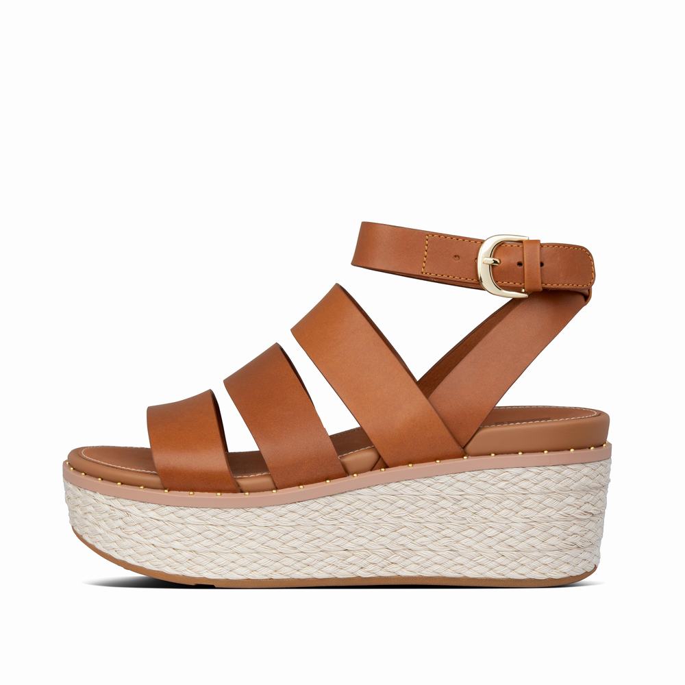 Fitflop ELOISE Espadrille Sleehak Sandalen Dames Lichtbruin | EIO538270