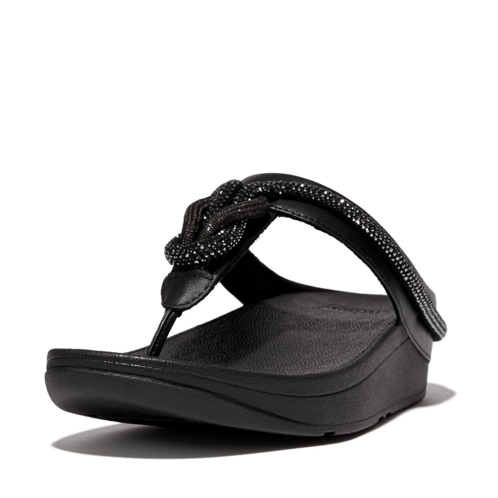 Fitflop FINO Crystal Toe-Post Sandalen Dames Zwart | CMT938021