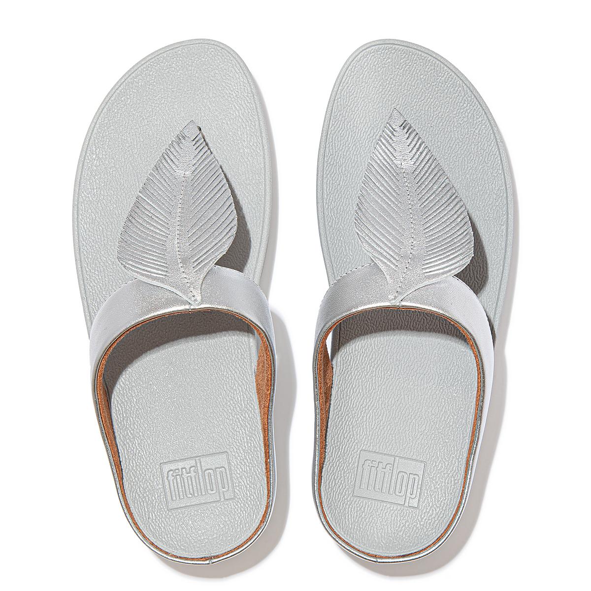 Fitflop FINO Feather Metallic Toe-Post Sandalen Dames Zilver | GOQ347516