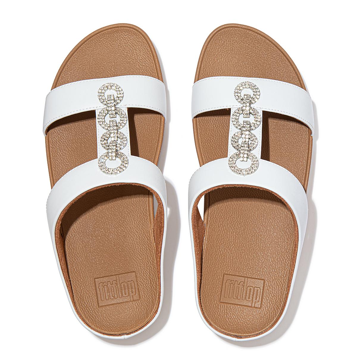 Fitflop FINO Sparkle Slides Sandalen Dames Wit | DWH025497