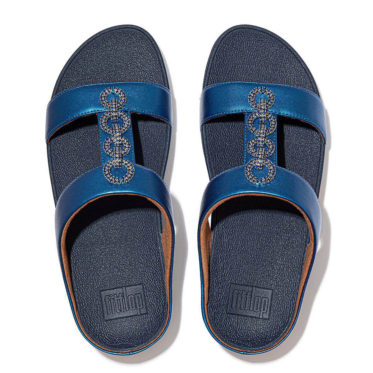 Fitflop FINO Sparkle Slides Sandalen Dames Blauw | MZI589123