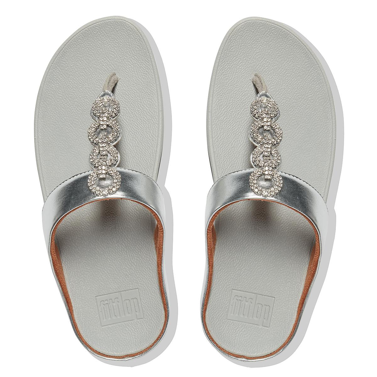 Fitflop FINO Sparkle Toe-Post Sandalen Dames Zilver | HWE634582