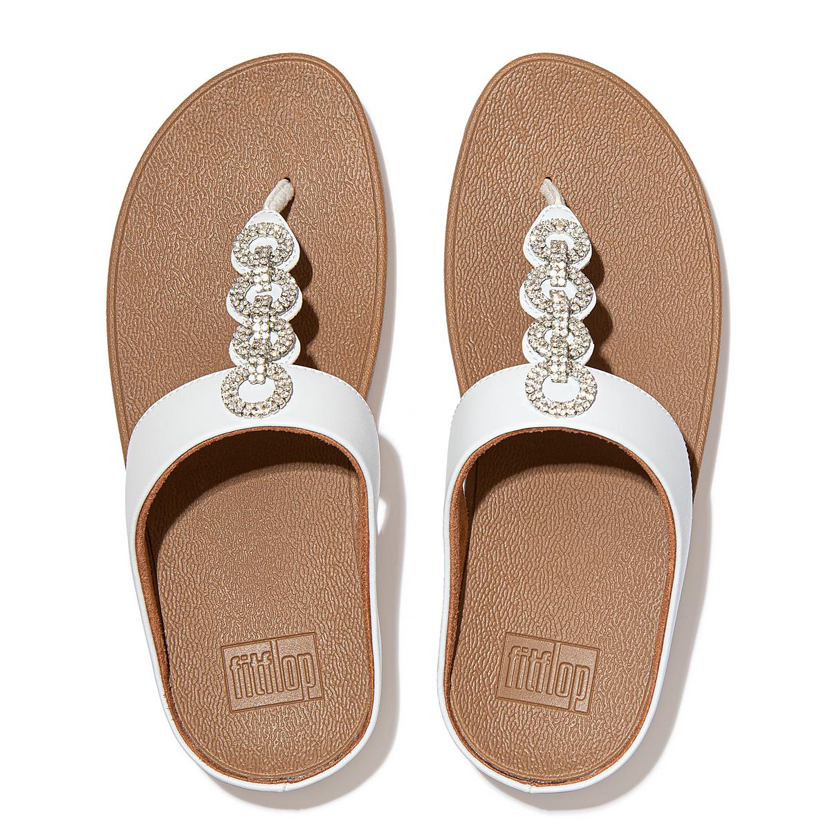 Fitflop FINO Sparkle Toe-Post Sandalen Dames Wit | SDL648073