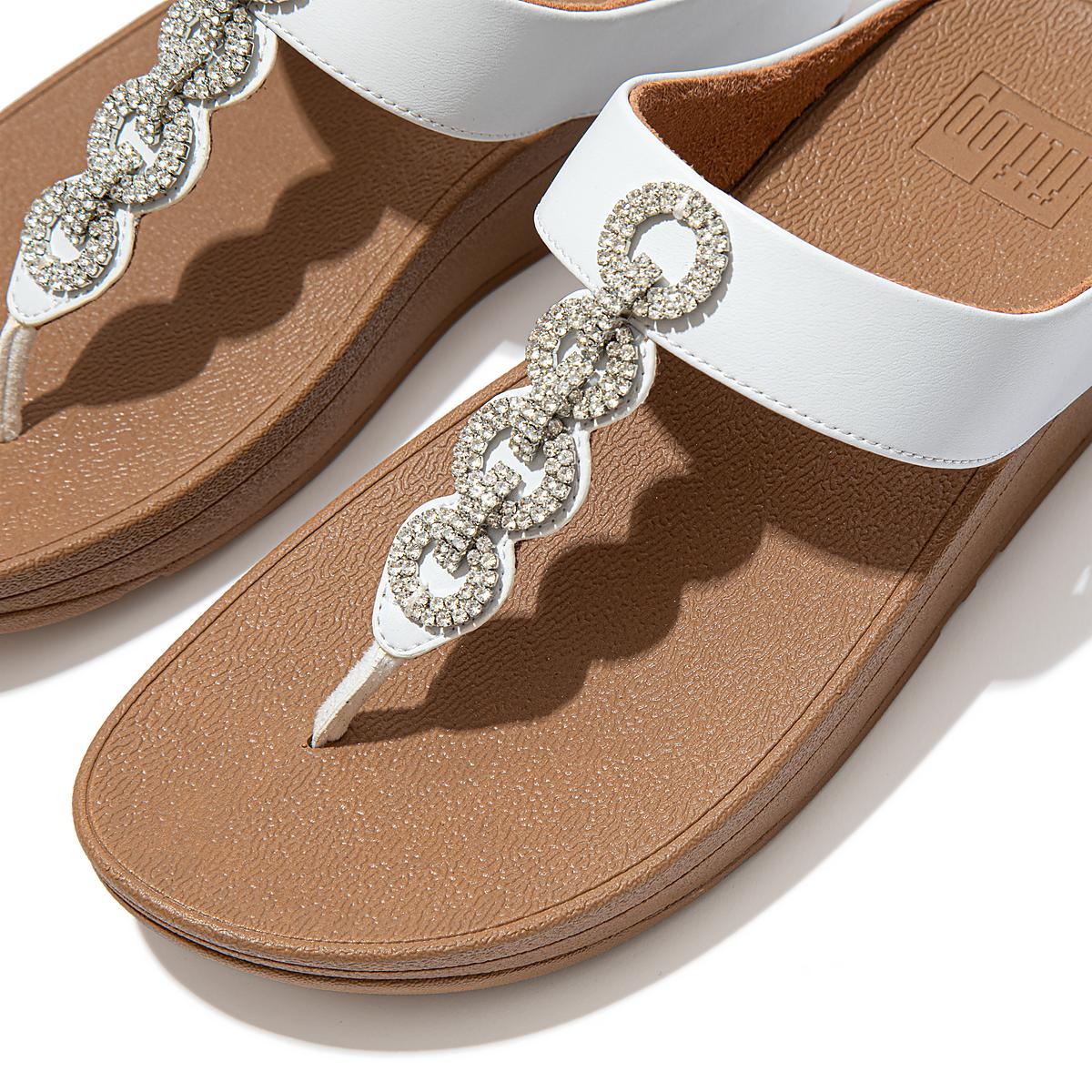 Fitflop FINO Sparkle Toe-Post Sandalen Dames Wit | SDL648073