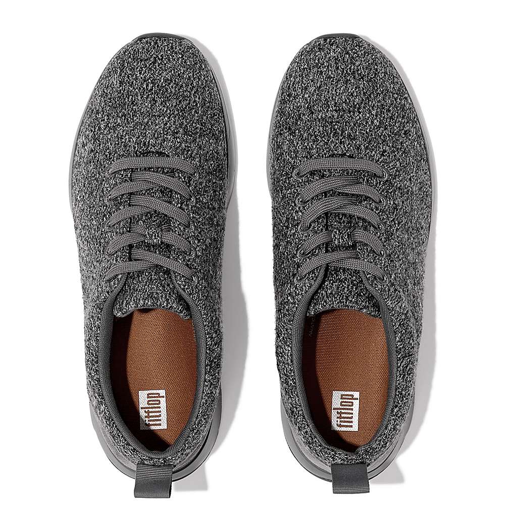 Fitflop FLEXKNIT E01 Merino Wol-Mix Sneakers Heren Grijs | WIO017956