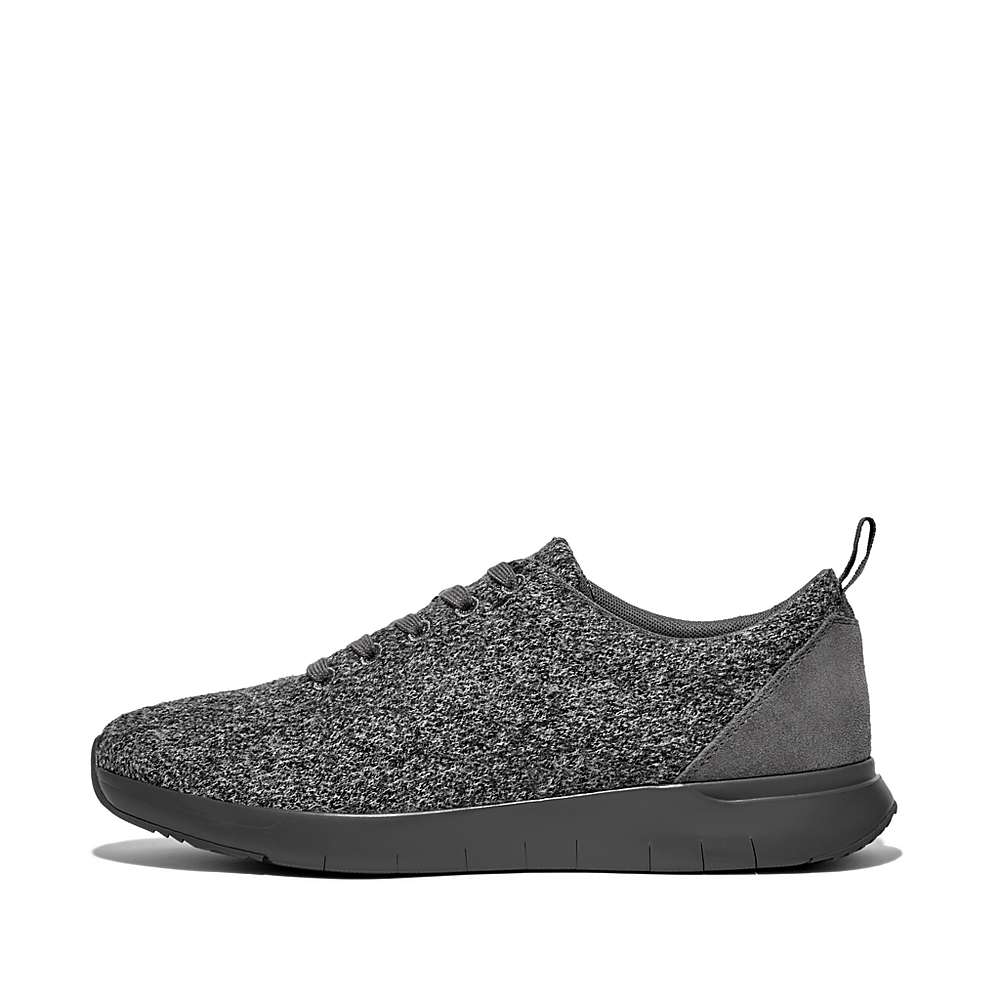 Fitflop FLEXKNIT E01 Merino Wol-Mix Sneakers Heren Grijs | WIO017956