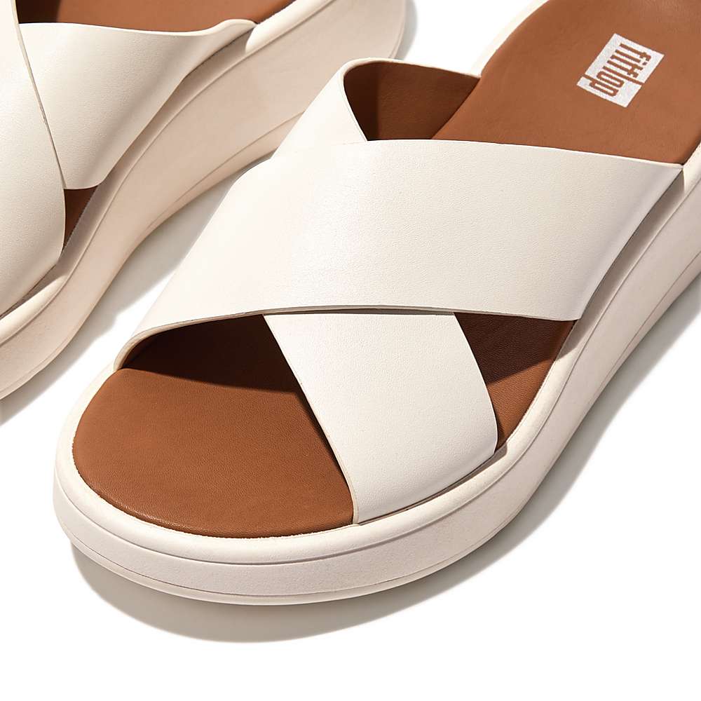 Fitflop F-MODE Leather Flatform Cross Slides Sandalen Dames Room | WPA328415