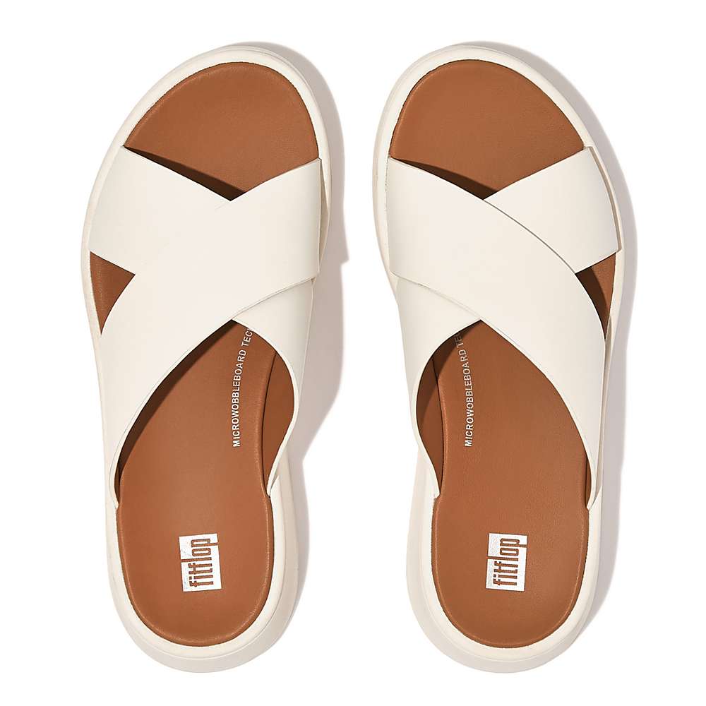 Fitflop F-MODE Leather Flatform Cross Slides Sandalen Dames Room | WPA328415