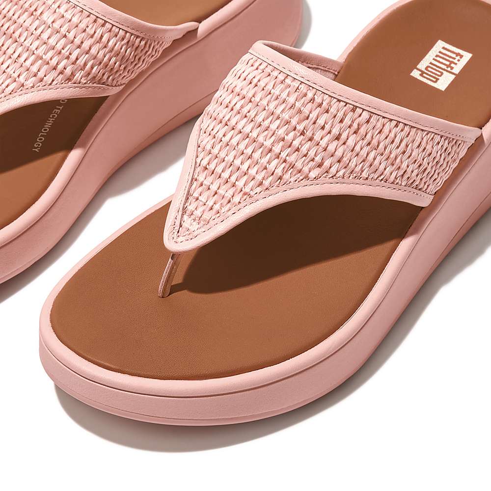 Fitflop F-MODE Woven Flatform Toe-Post Sandalen Dames Roze | NDK609458