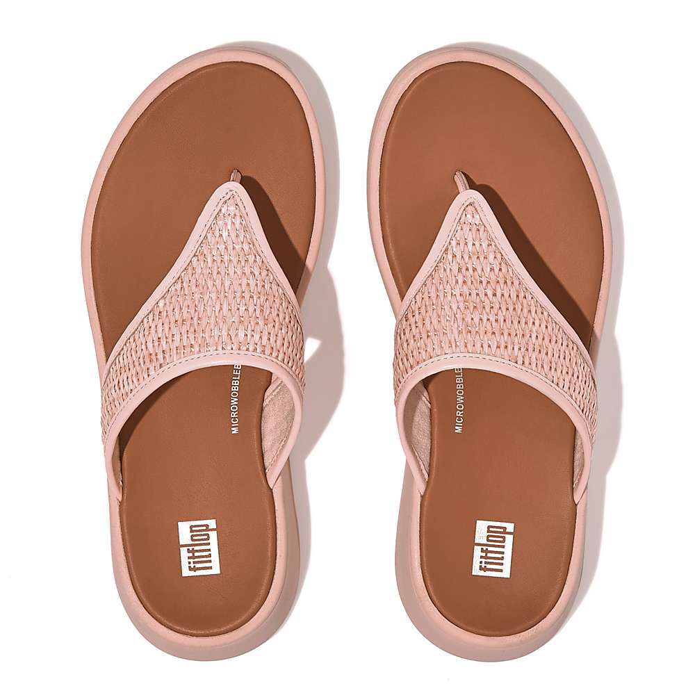 Fitflop F-MODE Woven Flatform Toe-Post Sandalen Dames Roze | NDK609458