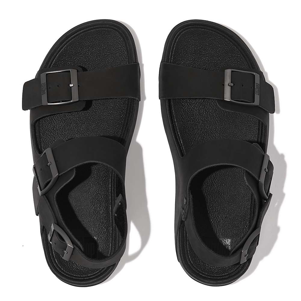 Fitflop GOGH MOC Buckle Nubuck Sandalen Heren Zwart | KXY814623