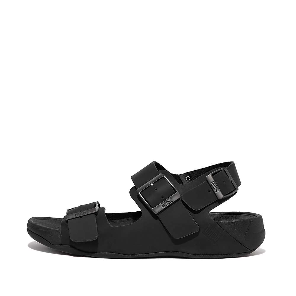 Fitflop GOGH MOC Buckle Nubuck Sandalen Heren Zwart | KXY814623