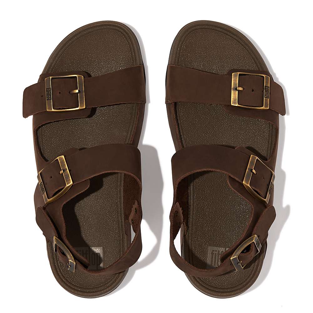 Fitflop GOGH MOC Buckle Nubuck Sandalen Heren Bruin | RLV048765