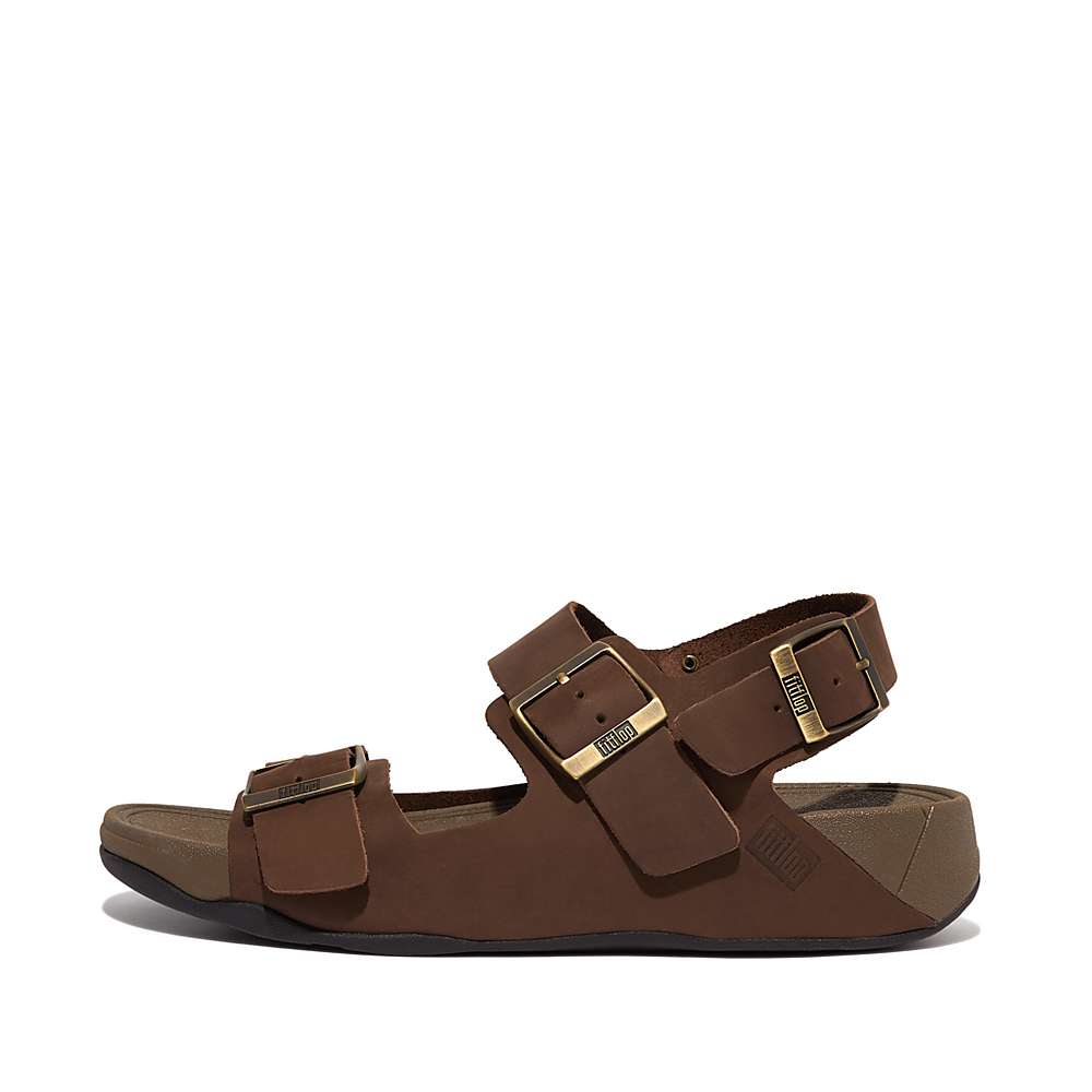 Fitflop GOGH MOC Buckle Nubuck Sandalen Heren Bruin | RLV048765