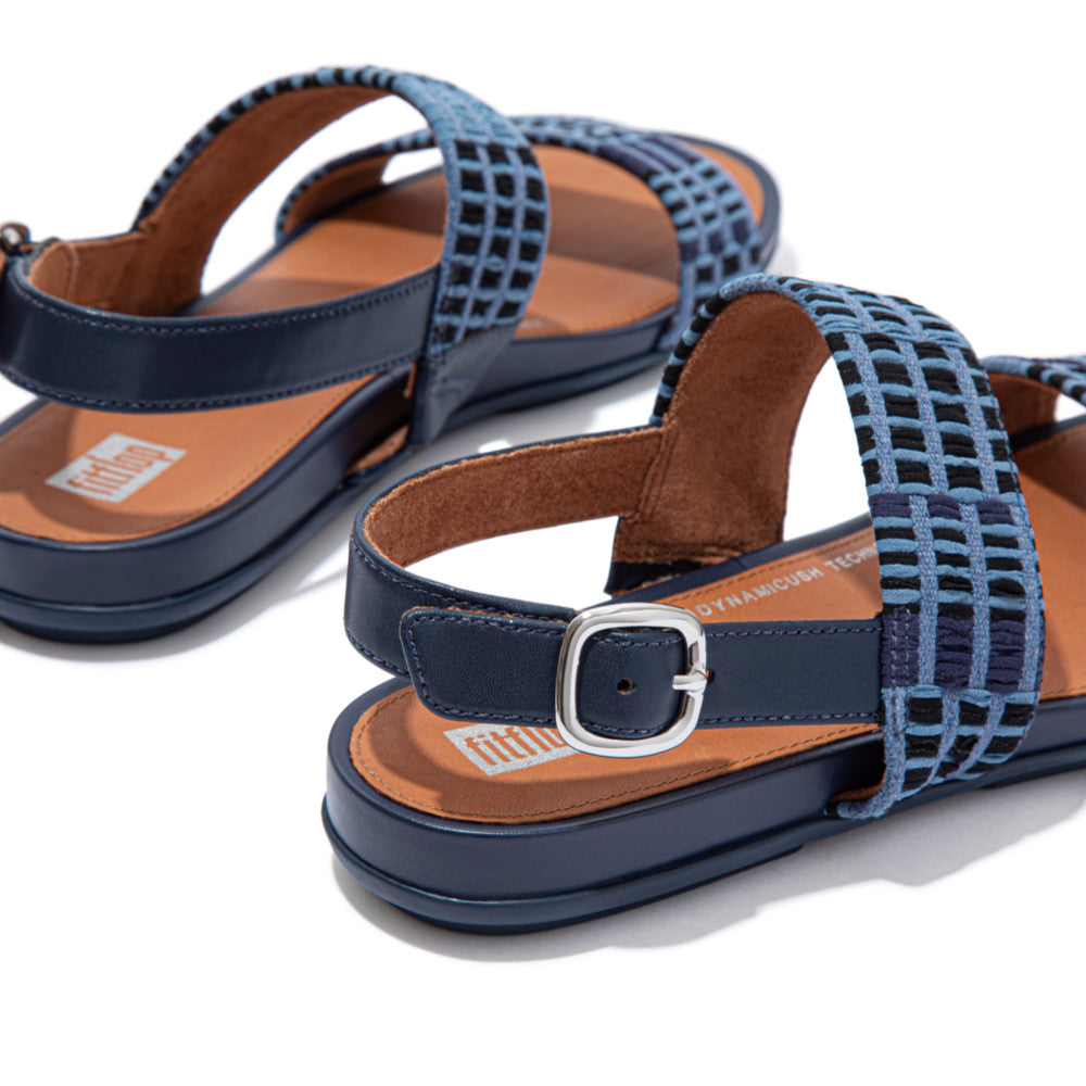 Fitflop GRACIE Art-Denim Backstrap Sandalen Dames Donkerblauw | ASH017893