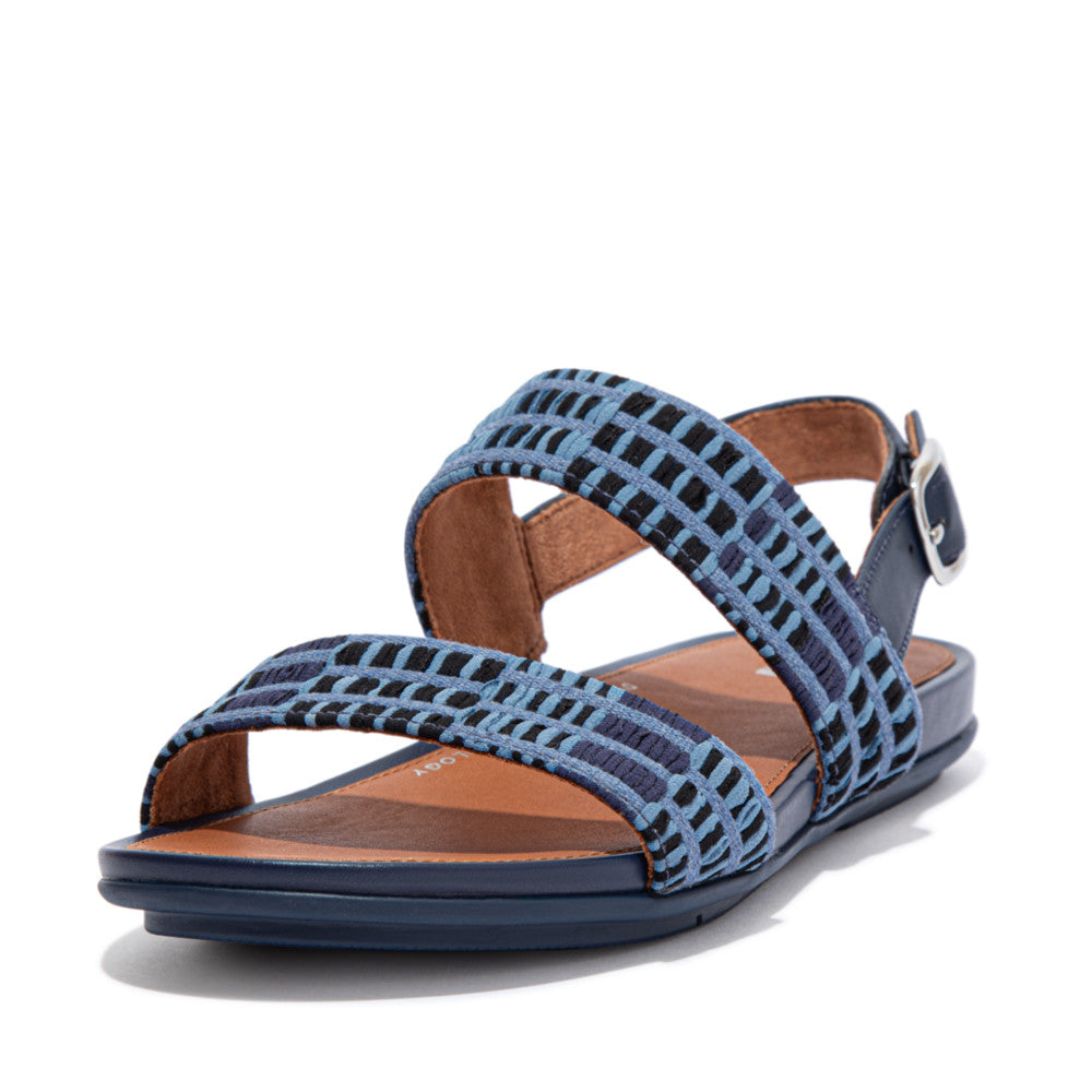 Fitflop GRACIE Art-Denim Backstrap Sandalen Dames Donkerblauw | ASH017893