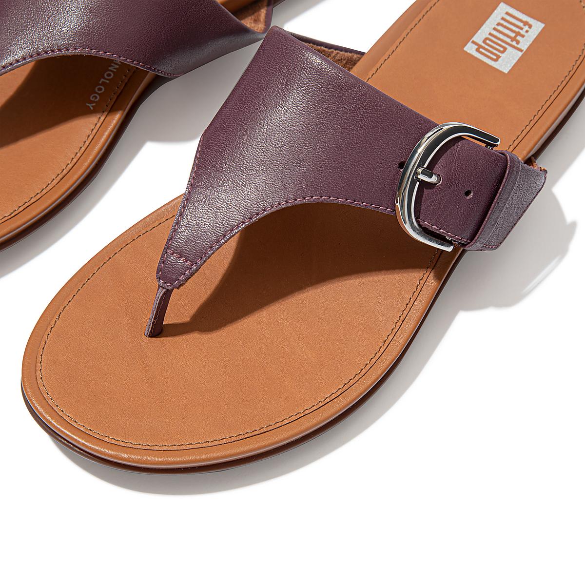 Fitflop GRACIE Buckle Leather Toe-Post Sandalen Dames Paars | QPH647230