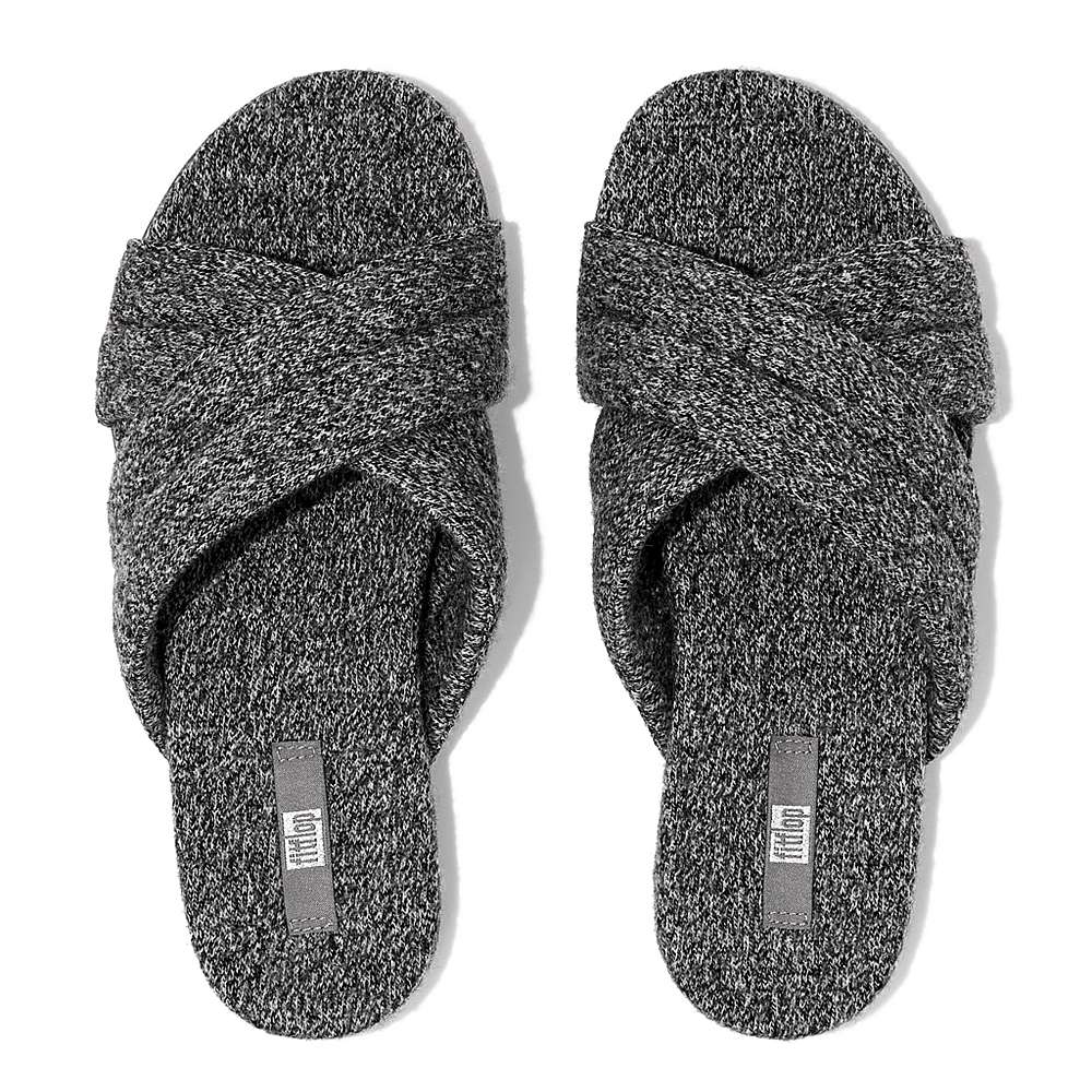 Fitflop GRACIE E01 Merino Wol-Mix Cross Slippers Dames Grijs | XZV238501