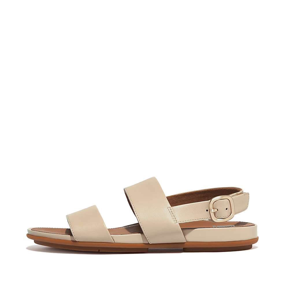 Fitflop GRACIE Leather Back-Strap Sandalen Dames Grijs Beige | TPW378192