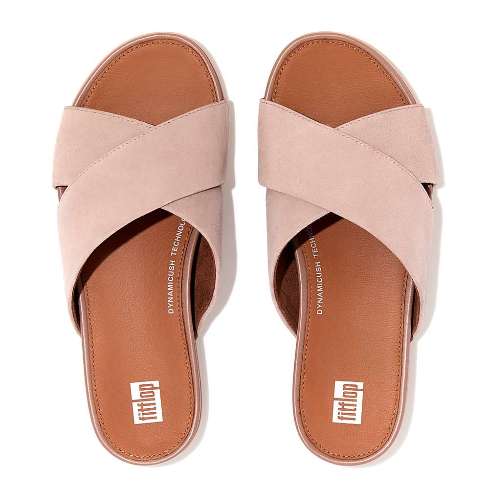 Fitflop GRACIE Suede Cross Sandalen Dames Beige | VIC670395