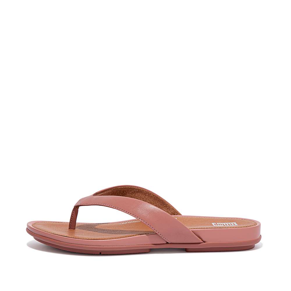 Fitflop GRACIE Wider-Fit Leather Teenslippers Dames Roze | BVH895714