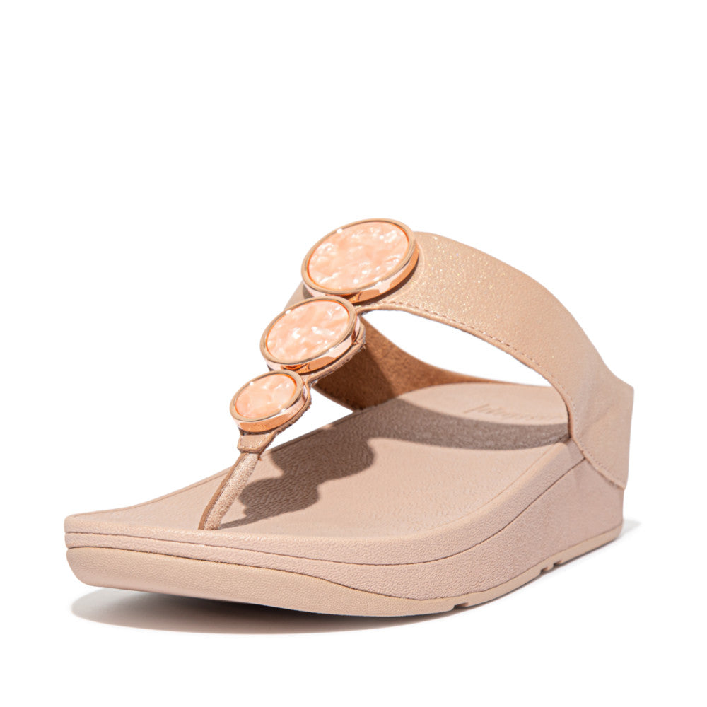 Fitflop HALO Shimmer Toe-Post Sandalen Dames Beige | CHB830675