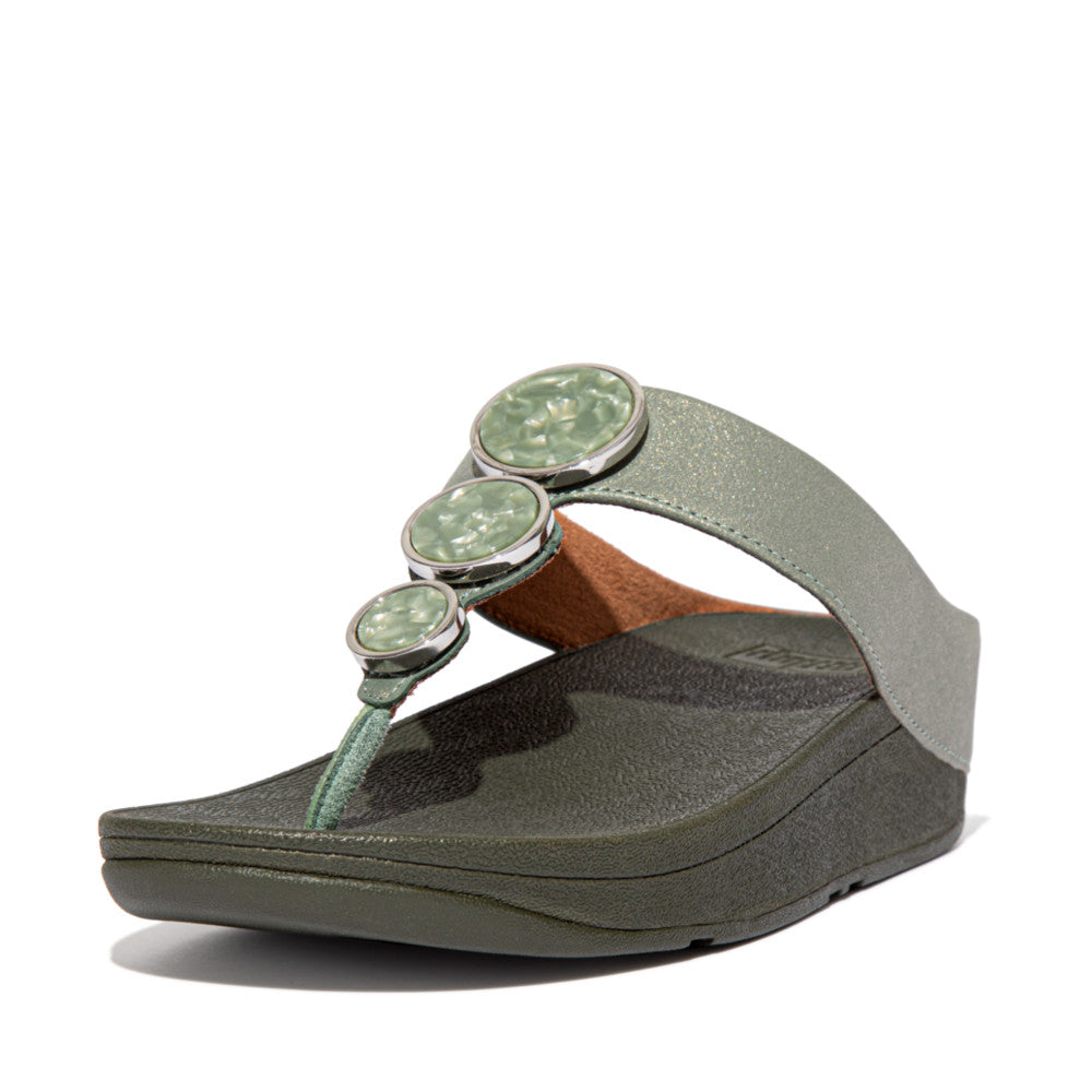 Fitflop HALO Shimmer Toe-Post Sandalen Dames Groen | FDT042915