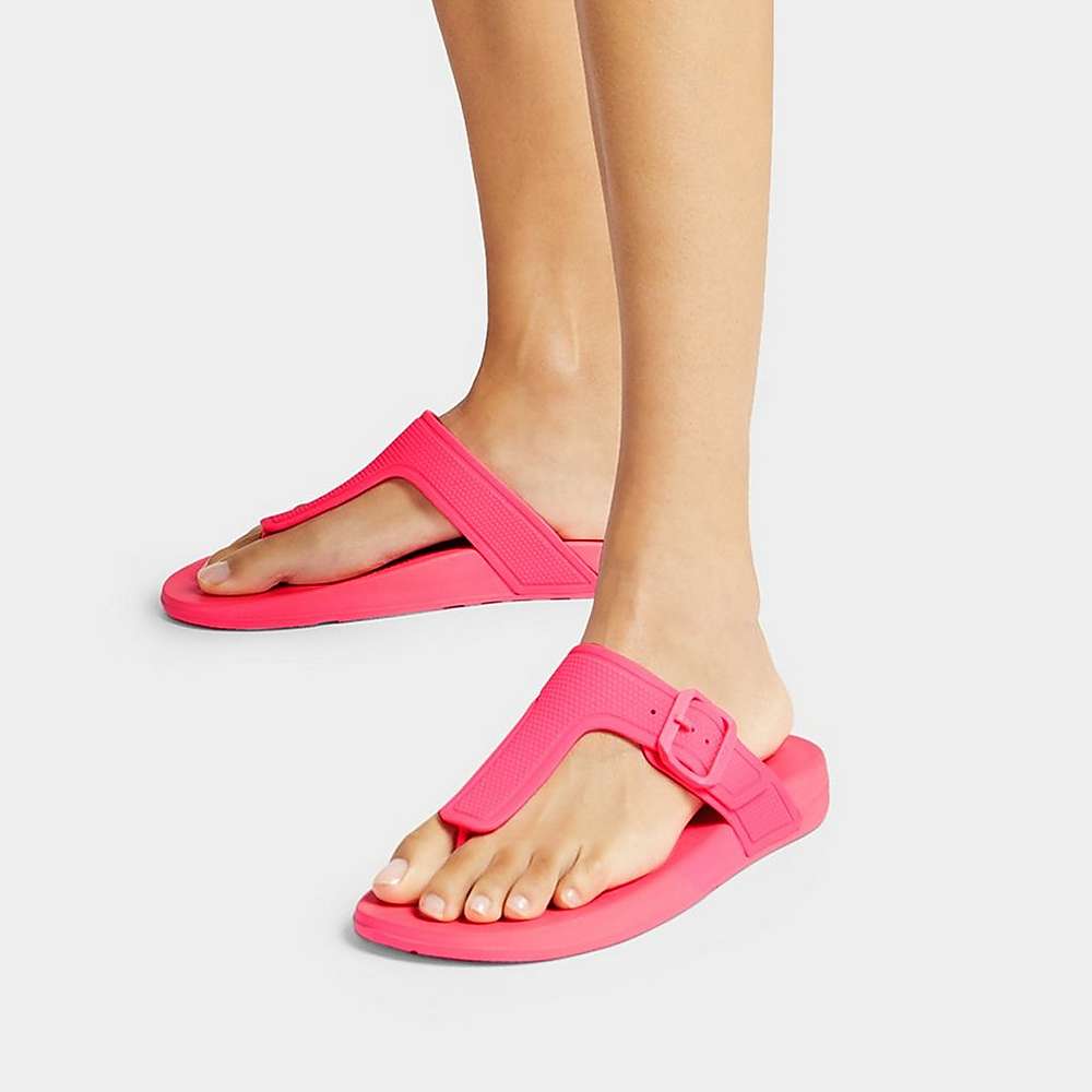 Fitflop IQUSHION Adjustable Buckle Teenslippers Dames Roze | IAF904657