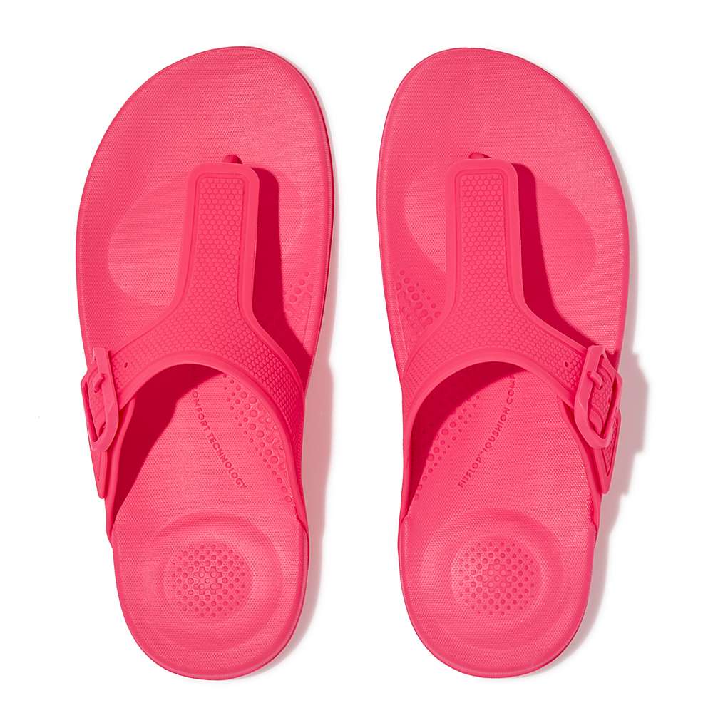 Fitflop IQUSHION Adjustable Buckle Teenslippers Dames Roze | IAF904657