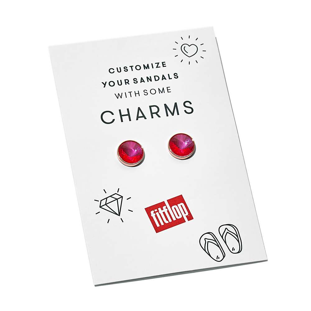 Fitflop IQUSHION Charms Crystal Round Charms 2 Pack Dames Roze | YJM701294