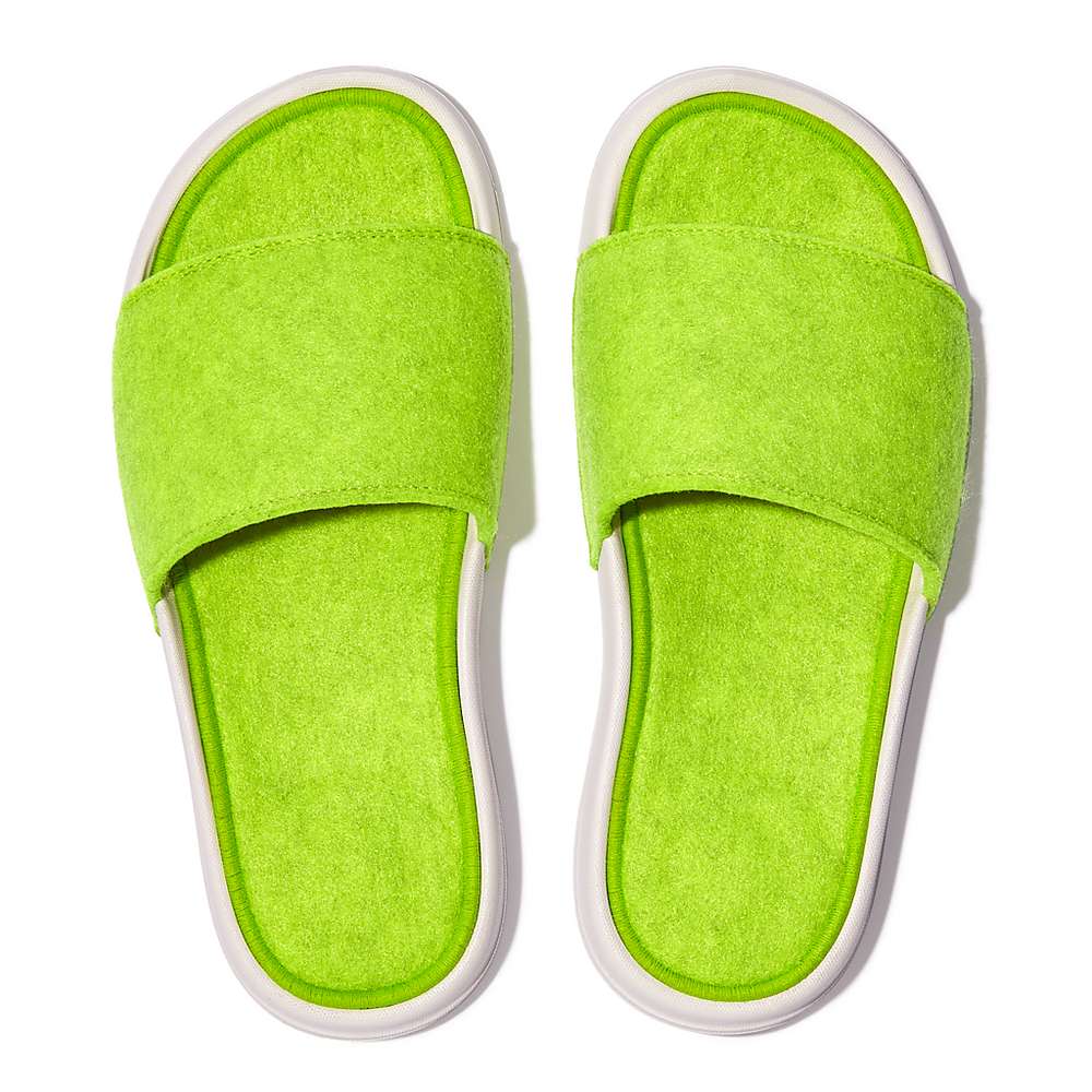 Fitflop IQUSHION E01 Neon Felt Badslippers Dames Geel | JSG941650