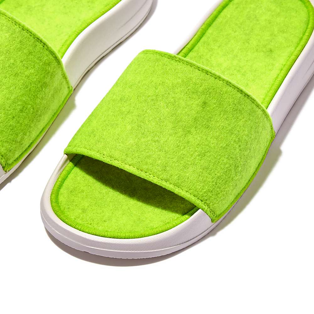 Fitflop IQUSHION E01 Neon Felt Badslippers Dames Geel | JSG941650